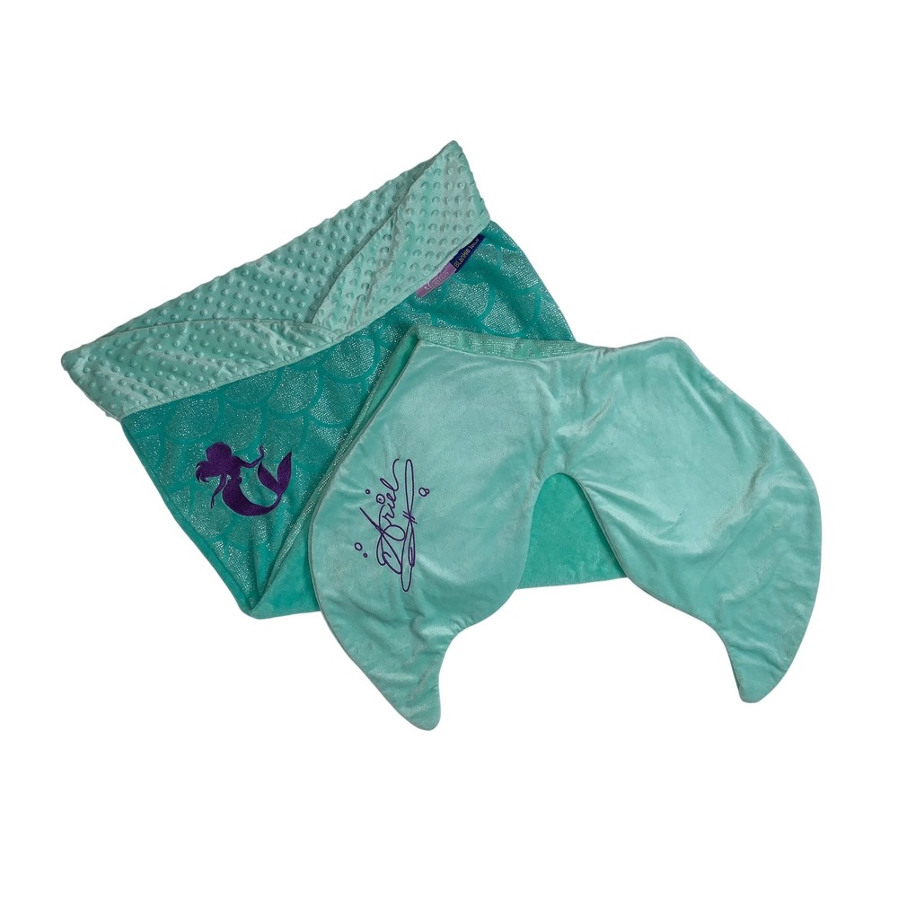 Disney Ariel The Little Mermaid Blankie Tails Mermaid Tail Blanket Aqua Green 3+